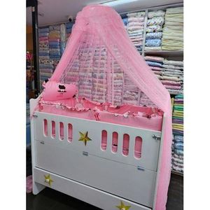 BABY COT BUMPERS SET AND STAND MOSQUITO NET