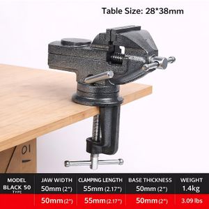 50mm Mini Bench Vise Table Clamp for Woodworking, DIY Repairs & Small Workshop Tasks (Black)