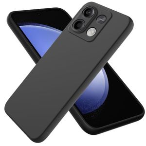 Soft Flexible Silicone Case for Xiaomi Redmi Note 13 4G, Shockproof Anti-Scratch Slim TPU Protective Back Cover (Black)