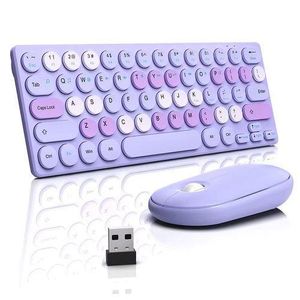Wireless Mini Keyboard and Mouse Set Compact Quiet 2.4G Ultra-Thin Sleek Design for Windows Desktop PC Notebook Laptop