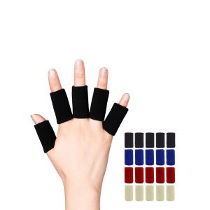 Homarom 10 Pieces Finger Supports Sleeve Protectors Basketball Finger Guards Finger Joint Sleeves Volleyball Protection Thumb Sports Finger Sleeves Basketball Finger Protectors