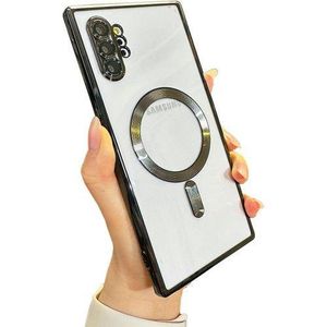 For Samsung Galaxy Note 10 Plus MagSafe Case with Camera Lens Protector,Full Protection Clear Magnetic Case Compatible with MagSafe Elegant Anti-Scratch Case Cover
