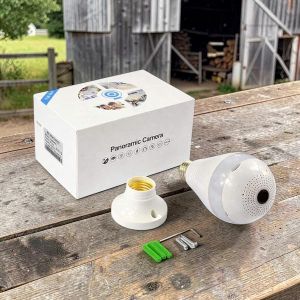 Flashing Lights Security Warning Alerts Panoramic 1080P Wireless Security Light Bulb Camera