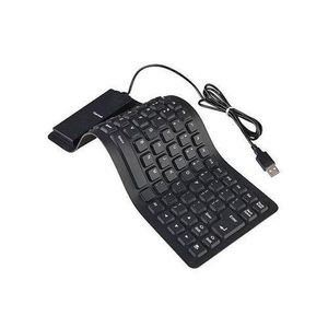 Wired Flexible Computer / Laptop Usb Keyboard - Black