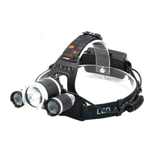 High Brightness 3xT6 LED Headlamp with Adjustable Beam Focus and Rechargeable Battery