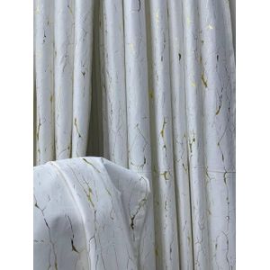 3pcs Marble Gold Curtains comes as 2 curtains 1.5M each and 1 Sheer 3M Height 2.5M Window or Door Curtain White