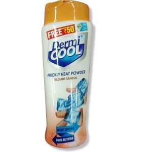 Dermicool Prickly Heat Flushes Talcum Powder Usable With Pads & Massage cf