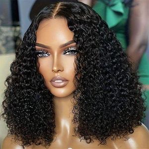 Deep full frontal human hair water curl wig