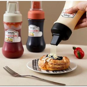 350ml Portable 5 Holes Squeeze Condiment Bottles With Scales Nozzles Ketchup Mustard Hot Sauces Bottles Squeeze