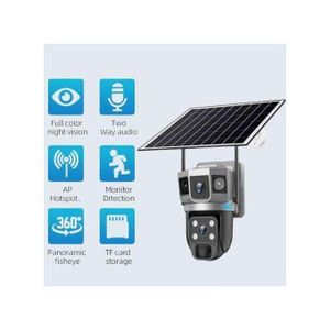 Ptz Auto Tracking Human Detection 4G Simcard Dual Lens 3 Screen Solar Camera