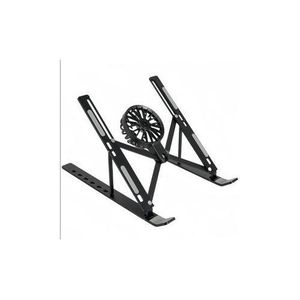 Foldable Laptop Cooler Stand - Silver, Adjustable Height, Supports Up to 15.6"