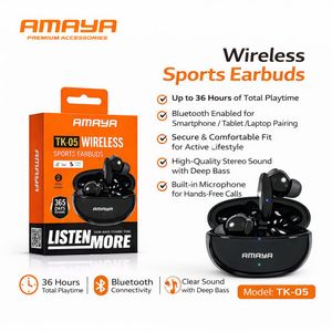 Amaya Wireless Bluetooth Earbuds 36/22H Playtime, Deep Bass, Noise Reduction