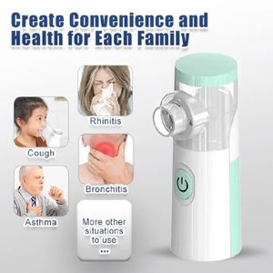 Medical Mesh Nebulizer Portable Handheld Ultrasonic Silent Automatic Nebulizer Silent Steam Nasal Humidifier Inhaler Tool For Baby Child Adult Children Cold Cough Asthma Medical Equipment