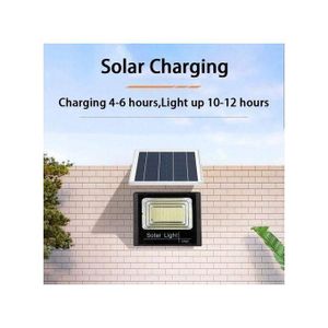Solar Light  LED Top Quality Solar Flood Light Lamp Automatic Dusk To Dawn With Remote Control 100Watts - Black & White
