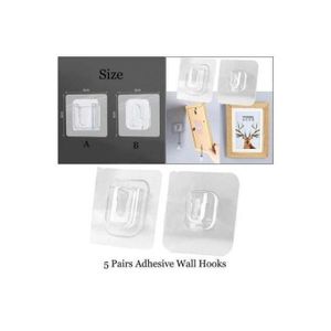 5 Pairs (10 Pcs) Anti-slip Double-Sided Self Adhesive Hook 