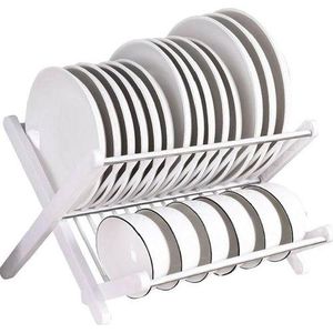 X Folding Drain Rack - X Shape Foldable Dish Drainer Rack