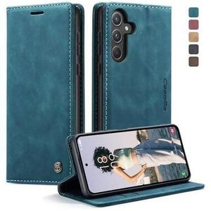 Caseme Leather Mobile Phone Case for Samsung Galaxy A55 5G, Retro Zip, Mobile Phone Case with Card Slots