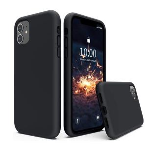 Soft Silicone Slim Fit Cover Anti-Scratch Shockproof Case for Apple iPhone 12 - Black