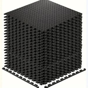 20 square feet interlocking foam mats, EVA foam floor tiles, suitable for home fitness equipment workouts (20 black exercise mats)