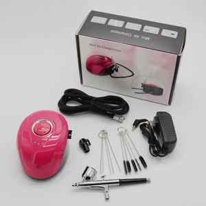 Multi-Purpose Airbrush Mini Air Compressor Set Gravity Feed Air Brush Kit for Car,Cake Decorating,Shoes, Models, Nails, Clothes, Cookies, Baking, Food