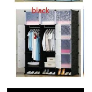 Portable Plastic Wardrobe Closet – Durable Multi-Layer Storage Cabinet with Dustproof Cover & Metal Frame
