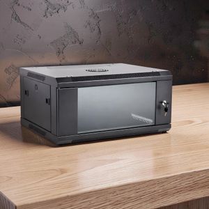 Smooth Paint Finish Elegant Black Finish Professional Networking Rack 4U Wall Mount Data Cabinet 