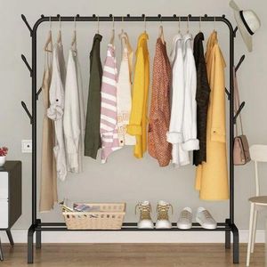 Single Pole Cloth Organizer with lower storage for shoe and boxes