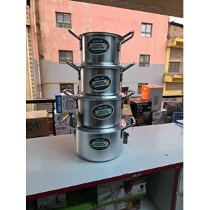 Aluminum Sufuria Set – 16cm, 18cm, 20cm & 22cm Cooking Pots Set