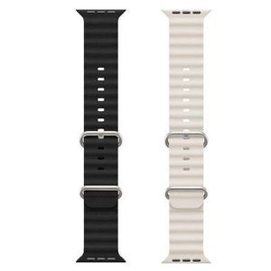 2Pack Ocean Band Compatible With Series 8 Ultra Kd99 X8 S8 S9 Ultra Smartwatch Waterproof Soft Silicone Sport Wristbands Replacement Strap Adjustable Loop 42444549mm