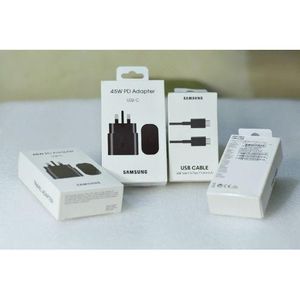 Samsung  45W Super Fast Charger USB C Plug For Galaxy S22/S21/S20/Note20/Note10/ Tab S7/S8, With 5A 1M USB C Fast Charger Cable