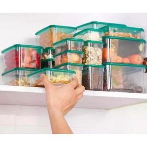17pcs Plastic Organizing Fridge Food Storage Containers with Lids for Lunch, Meal Prep, Leftovers and Microwave
