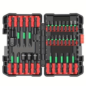 Beqqk 31pcs Electric Strong Magnetic Stainless steel Screwdriver Bit Sets