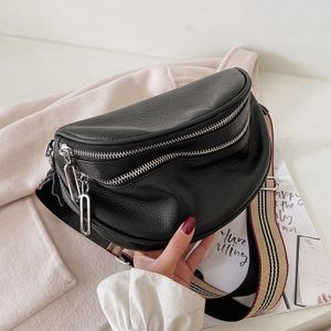 (2 Black)Luxury Genuine Leather Handbags New Designer Fashion Cowhide One Shoulder Handbag Diagonal Multi-Purpose Chest Bag DON