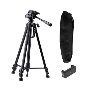 Tripod 3366 Adjustable Travel Tripod with Phone Holder and Quick Release for Photographers and Videographers