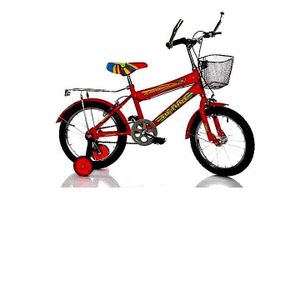 Victory 16 Inch Kids Bicycle with Support Wheels, Basket and Carrier – Red BMX Style Children's Bike 