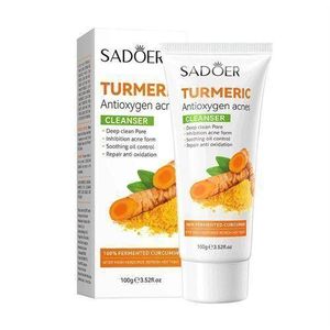 SADOER Turmeric Cleanser Anti Acnes Facial Cleanser, Tumeric Deep Cleansing Oil Control Cleanser