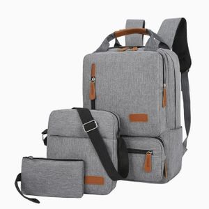 3pcs Backpack Set Women Men Laptop Backpack Shoulder Bag Small Pocket Business Work College
