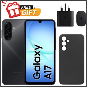Samsung Galaxy A17, 6.7'' HD+ Display, 4GB RAM + 128GB ROM (Dual Sim), 50MP Camera, 5000mAh Battery-Black+Cover+adapter