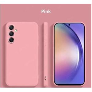 Soft Flexible Silicone Case for Samsung Galaxy A14, Shockproof Anti-Scratch Slim TPU Protective Back Cover (Pink)