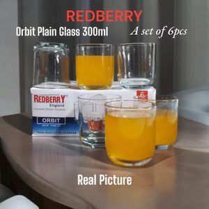 Redberry Orbit 300ml Whiskey glass/ tumbler 6pc set 