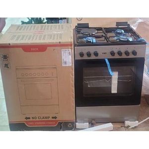 VON Standing Cooker - 60*55, 3 Gas Jet Burners + 1 RAPID Hot Plate,Auto-Ignition, Rotisserie, Electric Oven