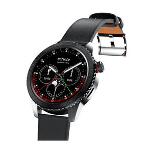 Infinix XWATCH N5 pro Smartwatch, Luxurious Rotating Bezel, Unisex 1.4', AMOLED Display, Wireless Charging, Heart Rate Tracker, Fitness Tracker, Bluetooth 5.0 GPS - Black