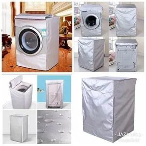 Front Load Washing Machine Cover – Sunproof & Waterproof, Silver, Fits Up to 12kg