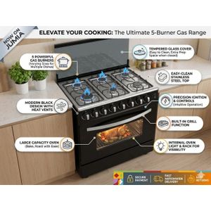 sarahtech 80*60 Standing Cooker 6 burners (all gas) A Function Electric Oven, Rotisserie & Jet Burners
