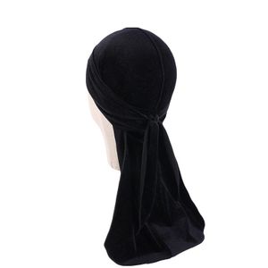 Unisex Long Men Women Velvet Breathable Bandana Hat Durag Rag Long Tail  Headwrap