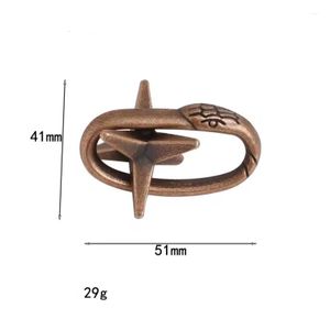 Cast Star Snake Puzzle. Lock Puzzles Classic IQ Metal Brain teaser. Small Zinc Alloy Unlock Toys - Level 3
