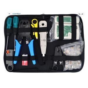 Network Tool Kits, Professional Net Computer Maintenance LAN Cable Tester 11 In 1 Repair Tools Set, RJ11 RJ45 Cat5e Cat6 8P8C Connectors Tester, Screwdriver ,Crimp Pliers ,stripping Pliers Tool Kit