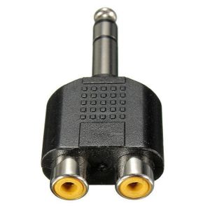 6.35mm 1/4 Inch Male Stereo To 2 Dual RCA Female Y Splitter