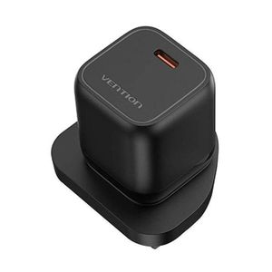 Vention Vention- 1-port USB-C GaN Charger(20W) UK-Plug Black (FAKB0-UK)