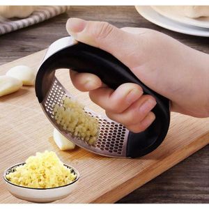 Stainless Steel Rocker Ring-Shaped Garlic Press Crusher Mincer and Ginger Masher Tool
